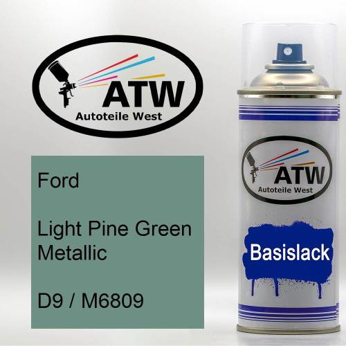 Ford, Light Pine Green Metallic, D9 / M6809: 400ml Sprühdose, von ATW Autoteile West.